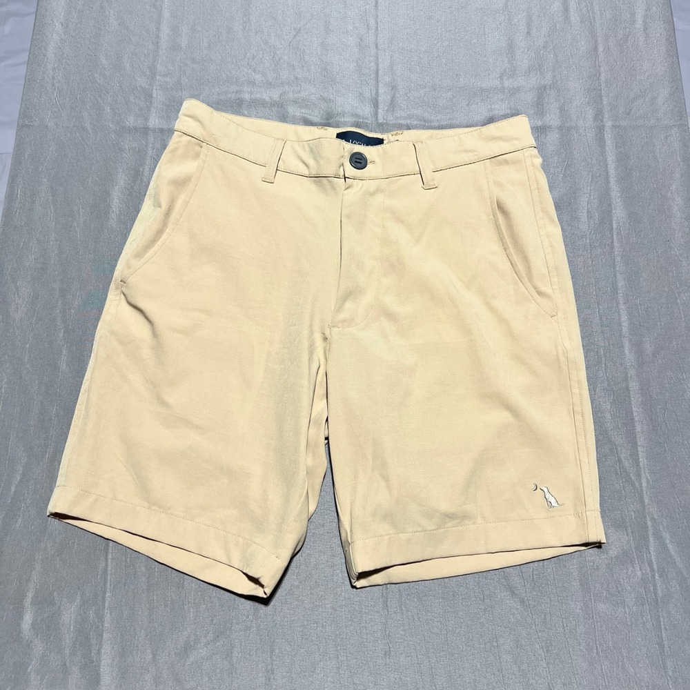 Local Boy Outfitters Mens Khaki Tan Performance Stretch Chino Shorts Size 28